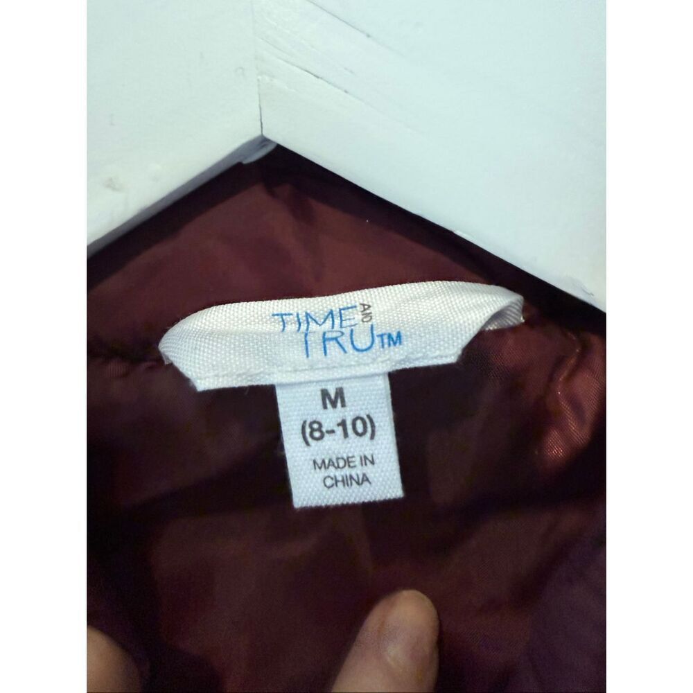 Time and Tru burgundy onion quilted puffer barn jacket size M 8/10 - Picture 6 of 9